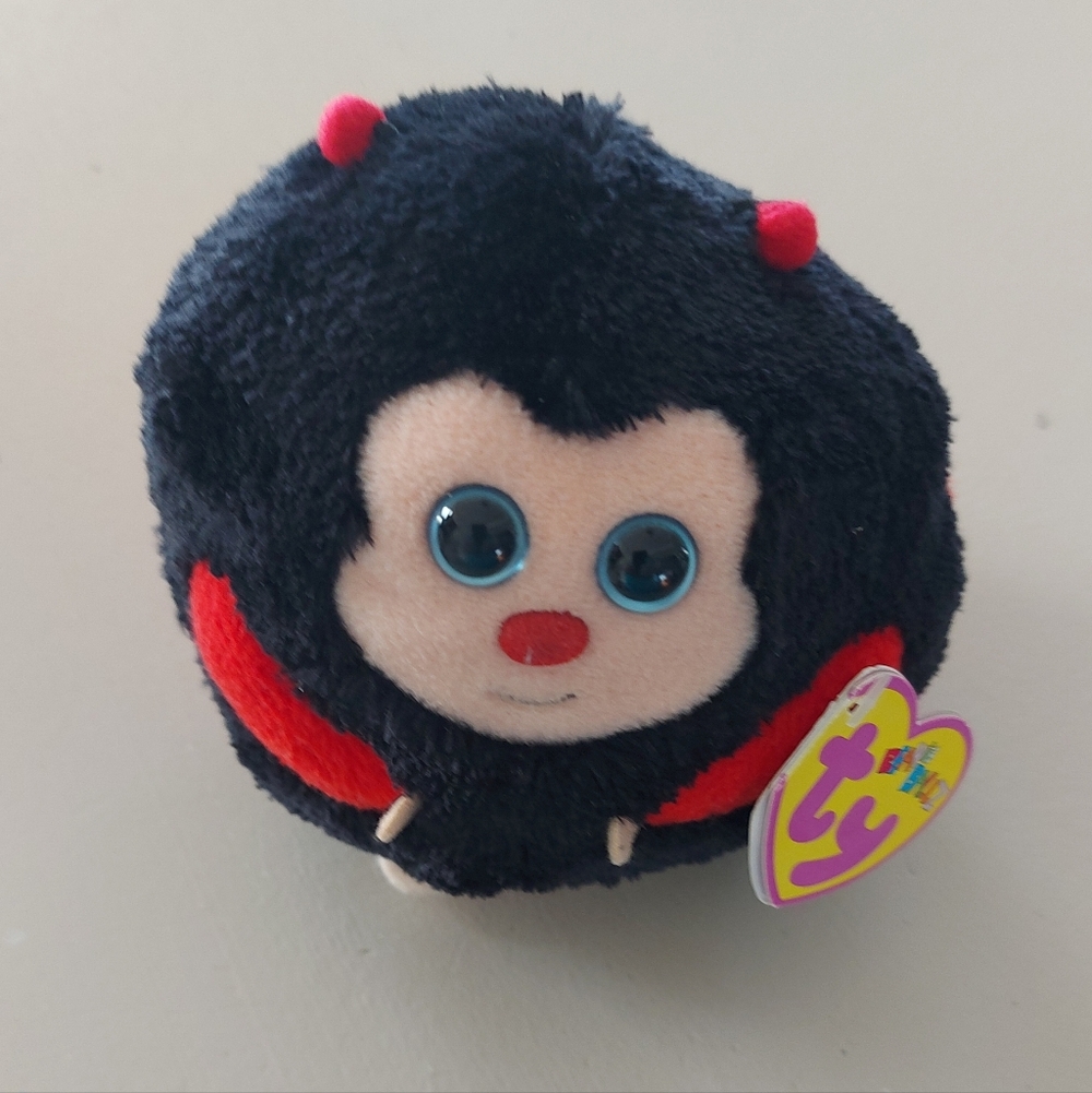 Ty Beanie Ballz Dots Plush Ladybug Beanie in Black, Red, Cream & Blue